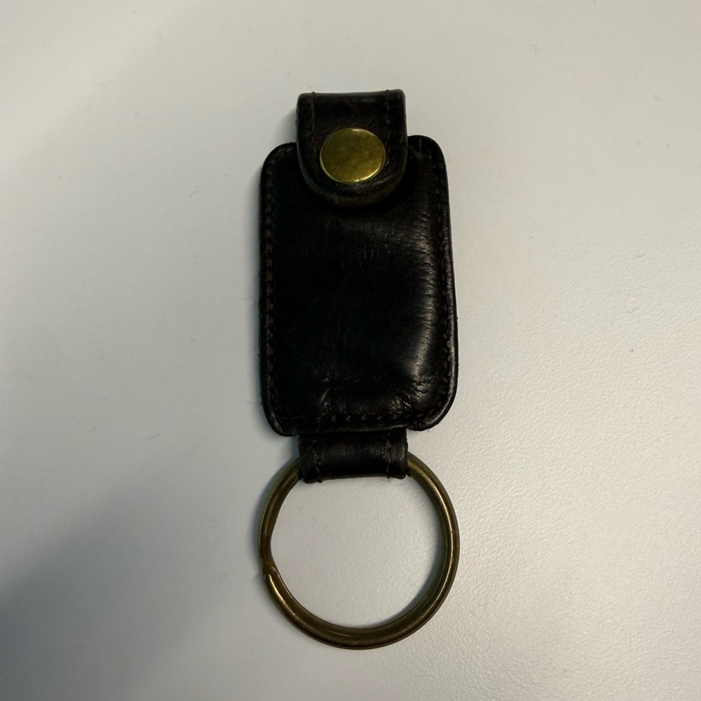 Vintage Coach dark brown Leather Keychain